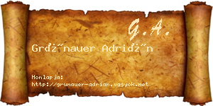 Grünauer Adrián névjegykártya